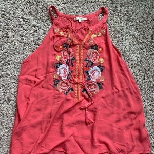 Floral Embroidered Tank